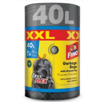 Vrecia zaťahovacie FINO Zeus FLEX XXL 40 ℓ, 32 mic., 55 x 57 cm, strieborné (32 ks)